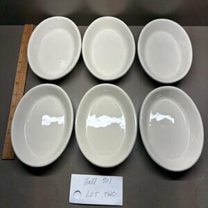Hall Pottery 701 Set of 6 Individual Restaurant Quality Oval Casseroles LOT TWO